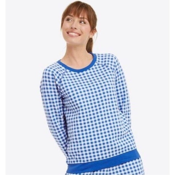 Draper James Tops - Draper James Blue Natalie Sweatshirt In Gingham